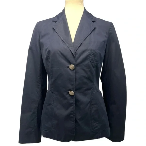 Celine Authentic Designer Navy Blue Cotton 2 Button Blazer Jacket Women’s EU 40 - Picture 10 of 13